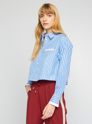 Chemise cropped rayée