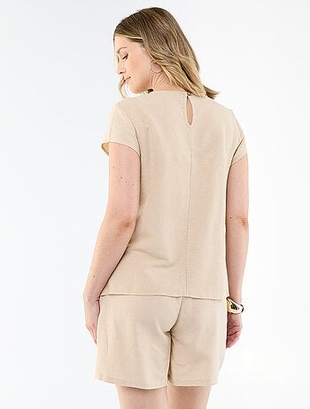 Chemise d'allaitement en lin mélangé