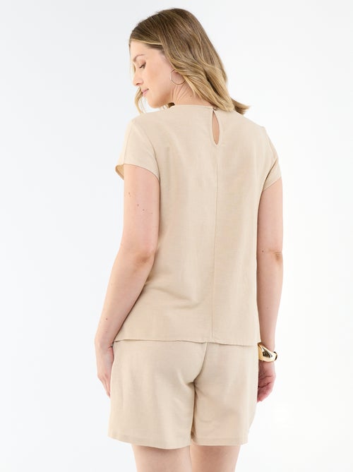 Chemise d'allaitement en lin mélangé - Kiabi