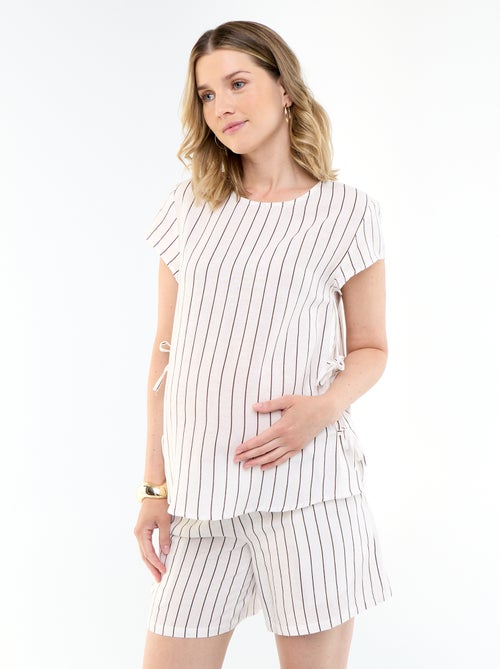 Chemise d'allaitement en lin mélangé - Kiabi Chemise d'allaitement en lin mélangé - Kiabi