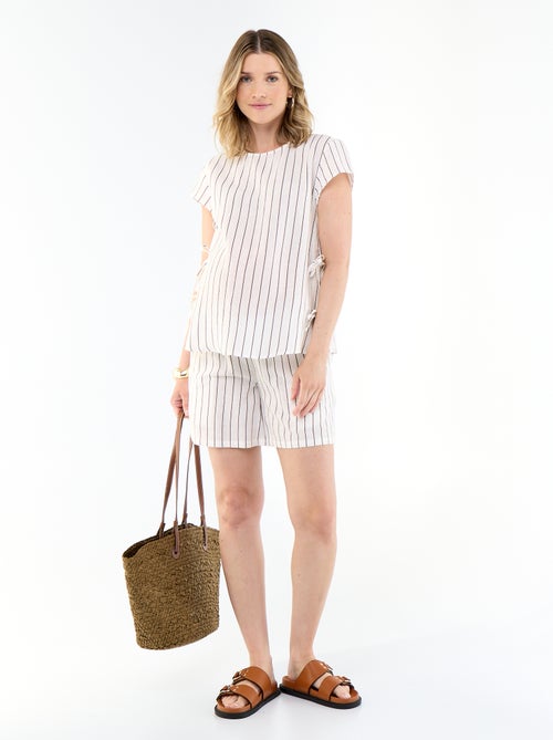 Chemise d'allaitement en lin mélangé - Kiabi Chemise d'allaitement en lin mélangé - Kiabi