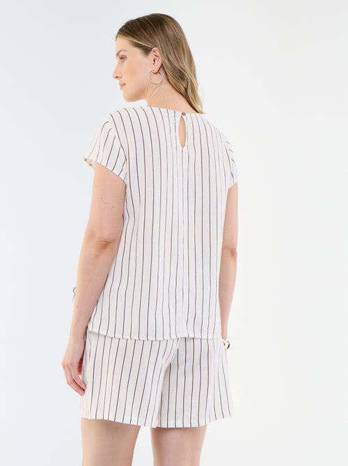 Chemise d'allaitement en lin mélangé - Kiabi Chemise d'allaitement en lin mélangé - Kiabi