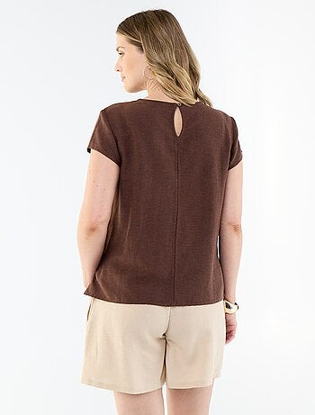 Chemise d'allaitement en lin mélangé