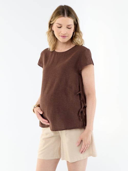 Chemise d'allaitement en lin mélangé - Kiabi