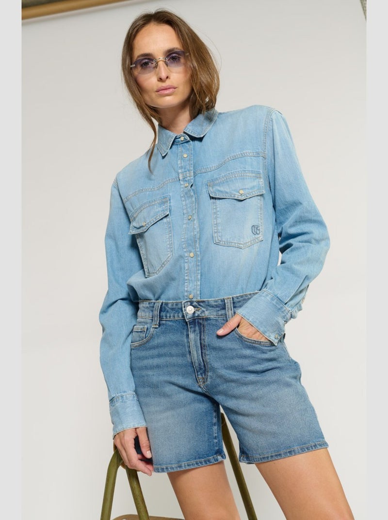 Chemise DARMON en jeans 'Le Temps Des Cerises' Bleu - Kiabi
