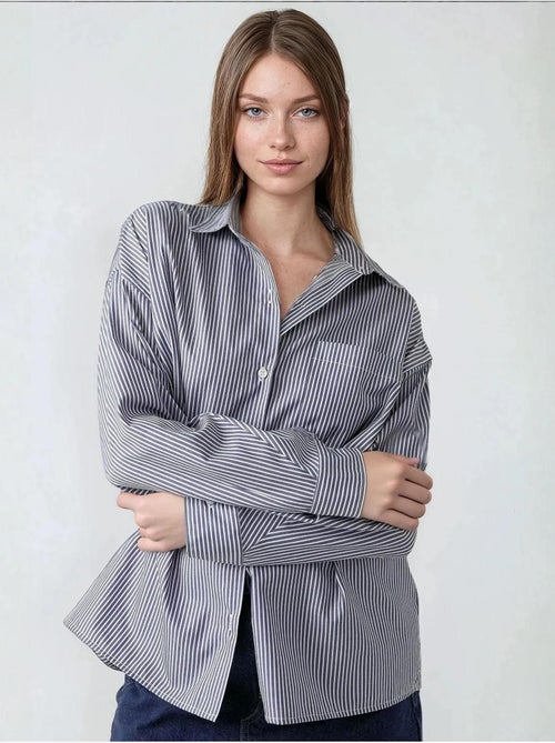 Chemise de bureau décontractée avec col de chemise - Kiabi