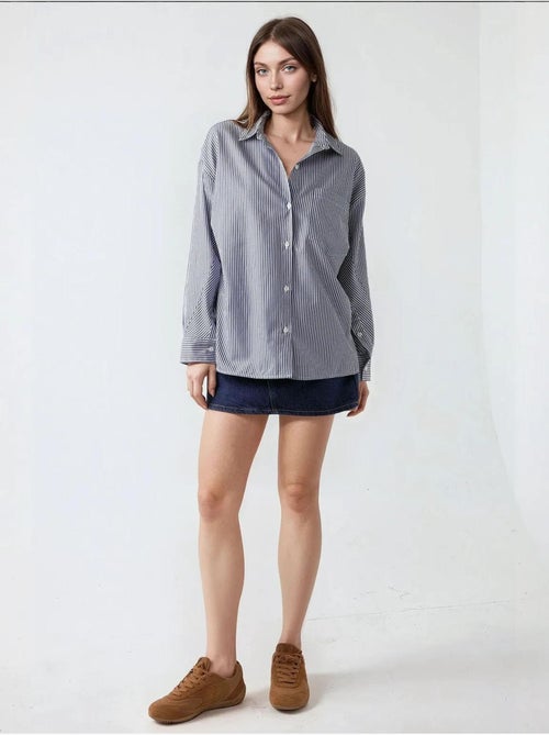 Chemise de bureau décontractée avec col de chemise - Kiabi
