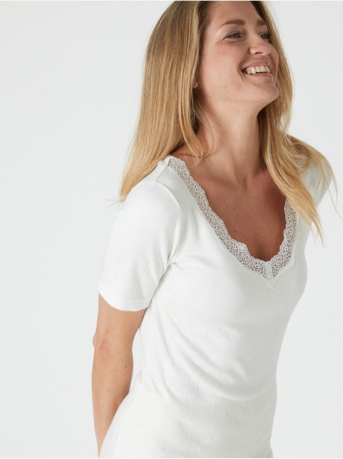 Chemise de corps manches courtes laine - DAXON - Kiabi