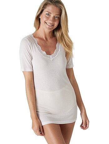 Chemise de corps manches courtes laine