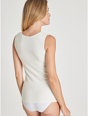 Chemise de corps sans manches 10% laine