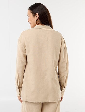 Chemise de maternité en lin mélangé