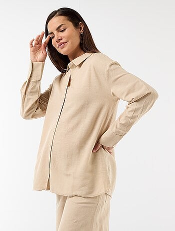 Chemise de maternité en lin mélangé