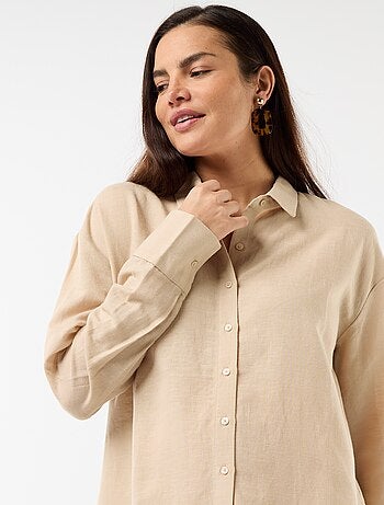 Chemise de maternité en lin mélangé