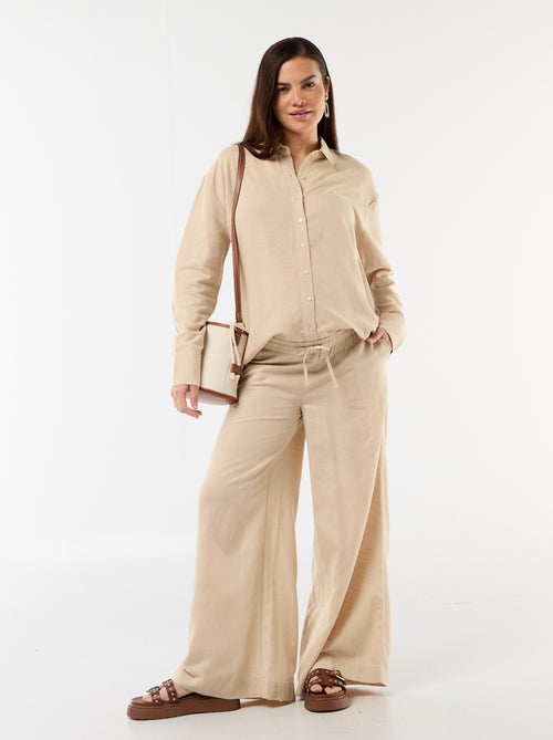 Chemise de maternité en lin mélangé - Kiabi