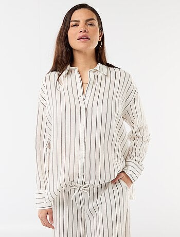 Chemise de maternité en lin mélangé