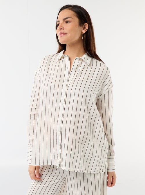 Chemise de maternité en lin mélangé - Kiabi