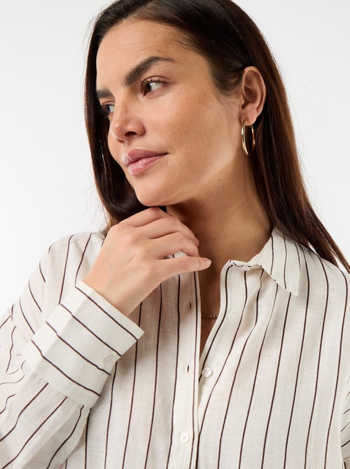 Chemise de maternité en lin mélangé - Kiabi