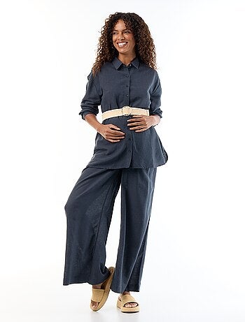 Chemise de maternité en lin mélangé