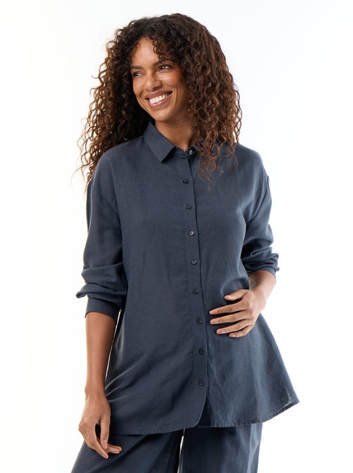 Chemise de maternité en lin mélangé - Kiabi