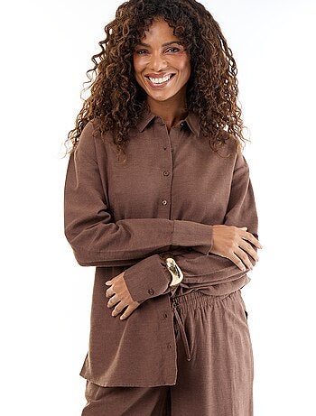 Chemise de maternité en lin mélangé