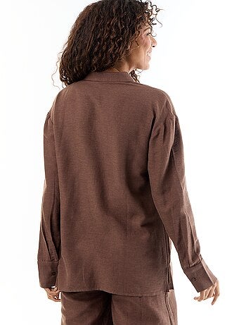 Chemise de maternité en lin mélangé