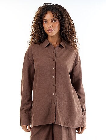 Chemise de maternité en lin mélangé