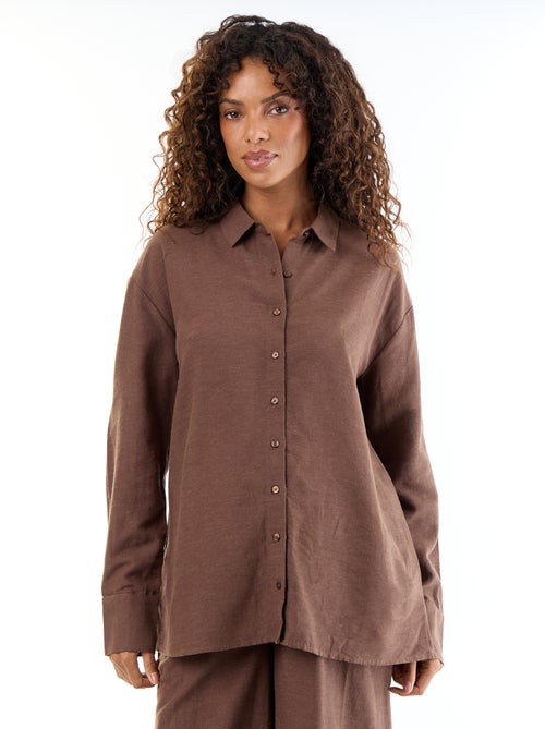 Chemise de maternité en lin mélangé - Kiabi