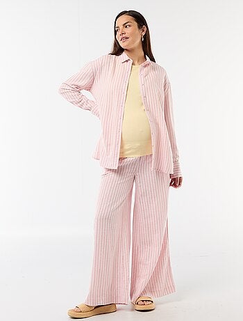 Chemise de maternité en lin mélangé