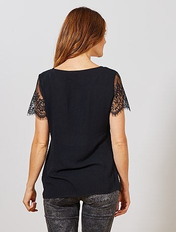 Chemise de maternité manches dentelle - Kiabi