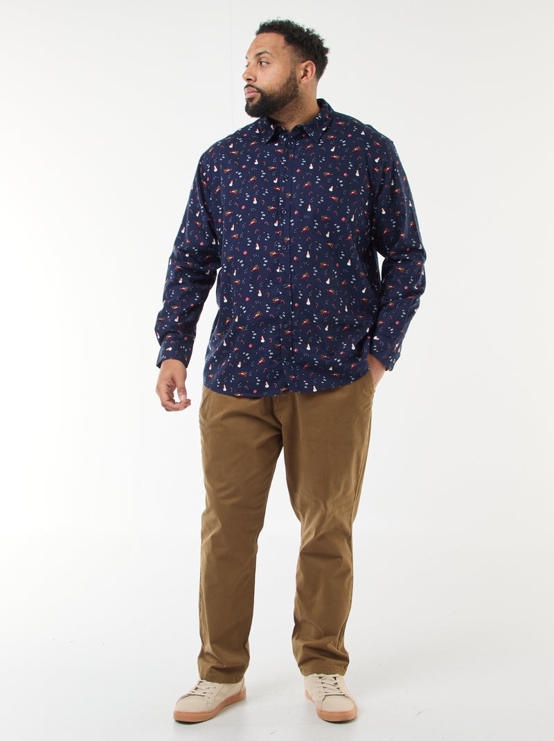 Chemise de Noël à motif Bleu - Kiabi
