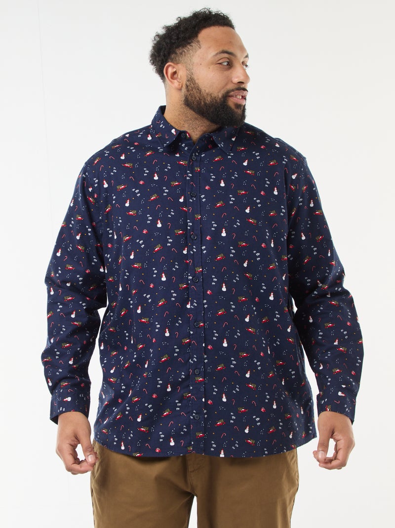 Chemise de Noël à motif Bleu - Kiabi