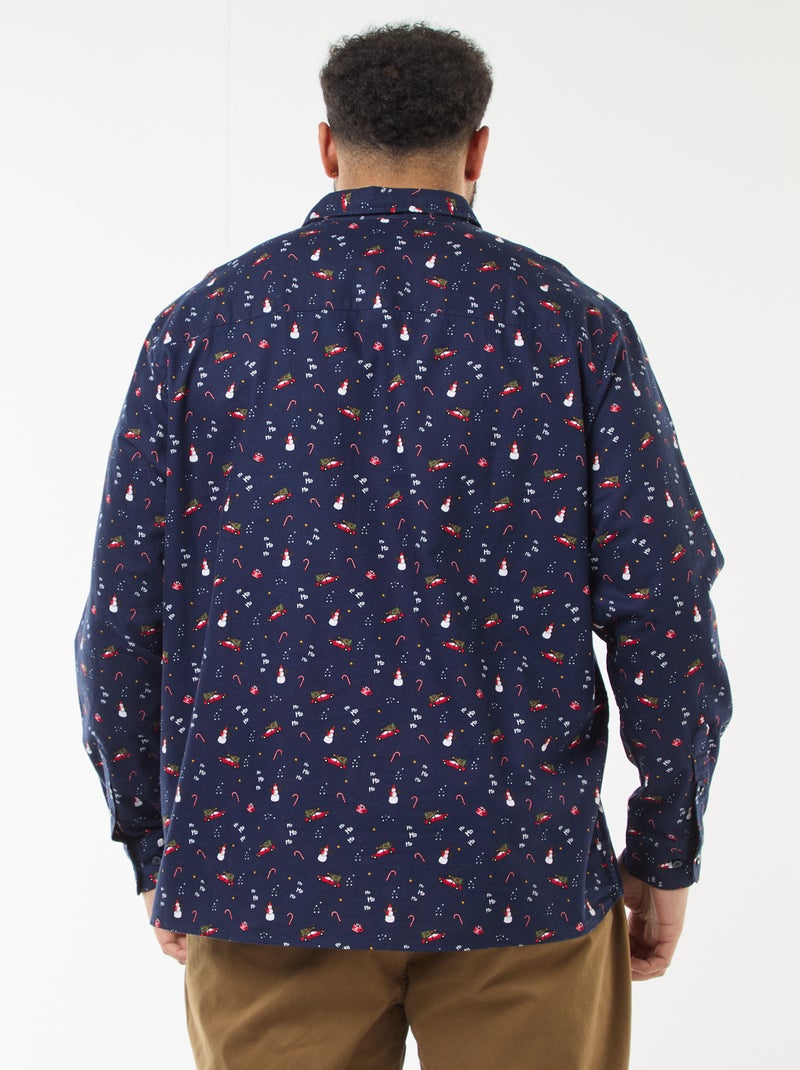 Chemise de Noël à motif Bleu - Kiabi