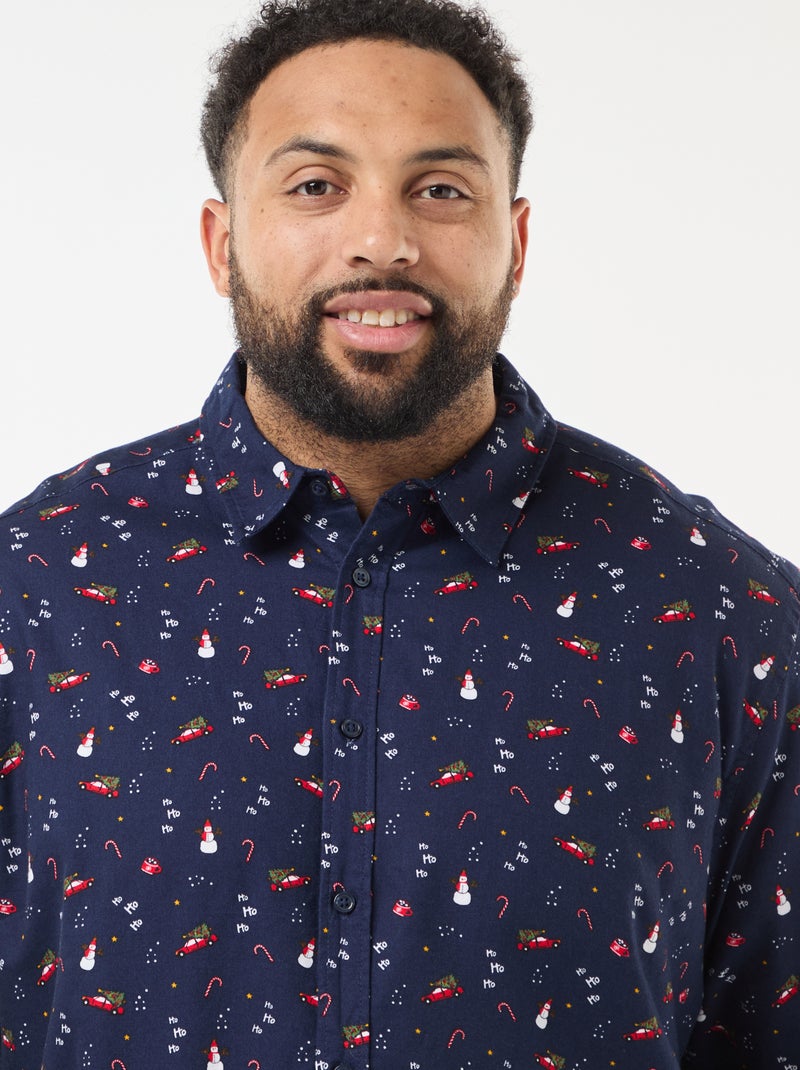 Chemise de Noël à motif Bleu - Kiabi