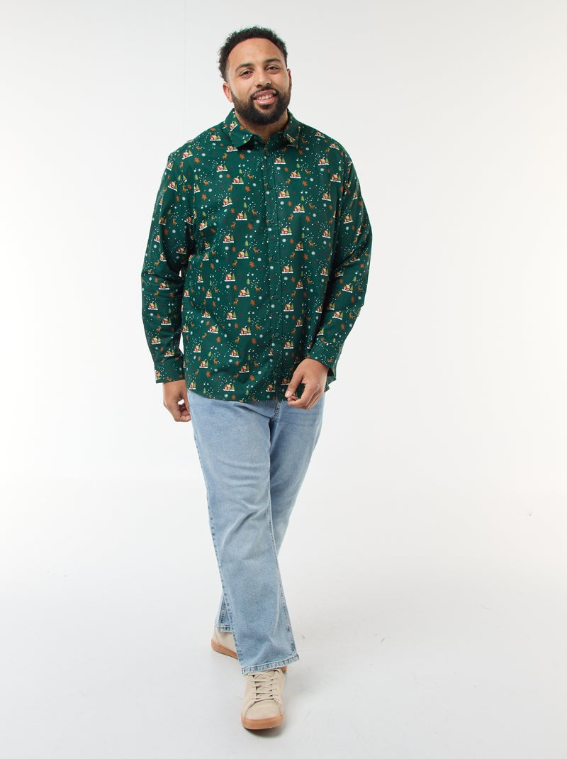 Chemise de Noël à motif Vert - Kiabi