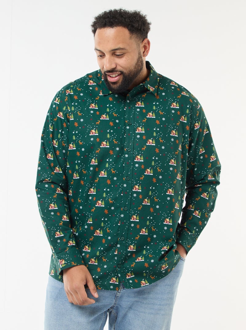 Chemise de Noël à motif Vert - Kiabi