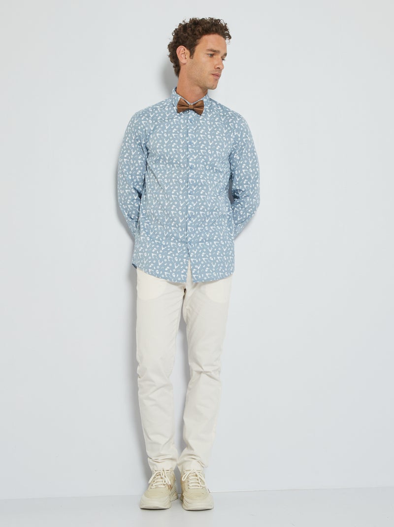 Chemise de Noël avec imprimé fantaisie Bleu - Kiabi