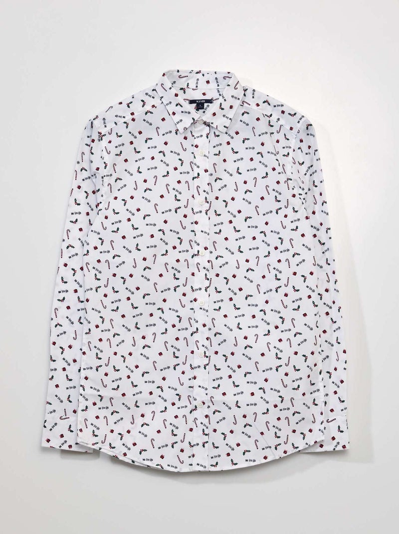 Chemise de Noël avec motifs Blanc - Kiabi