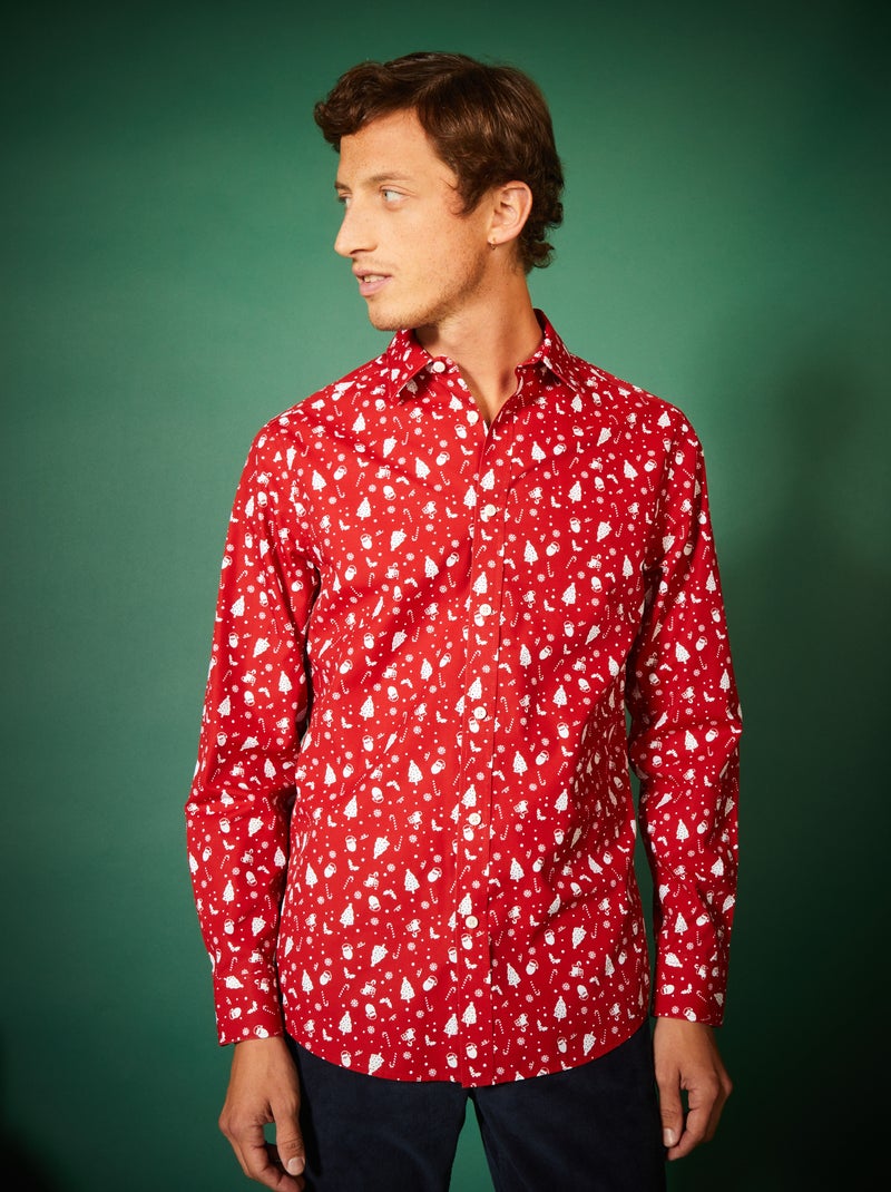 Chemise de Noël avec motifs Rouge - Kiabi