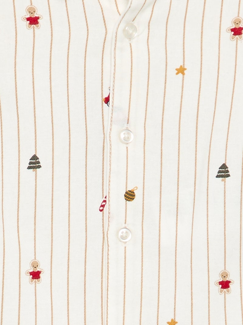 Chemise de Noël en flanelle Blanc - Kiabi