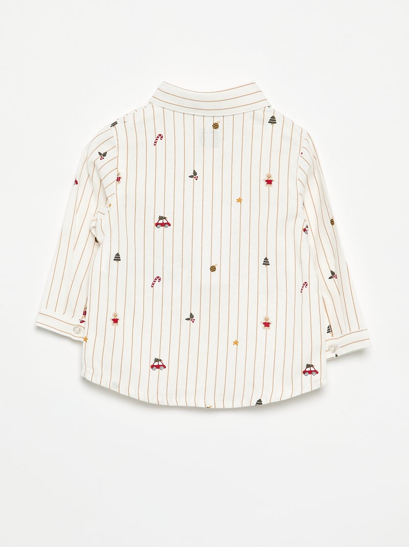 Chemise de Noël en flanelle Blanc - Kiabi