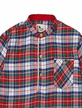 Chemise de Noël Flanelle Tartan Col Mao RIMBAUD - La Faute à Voltaire