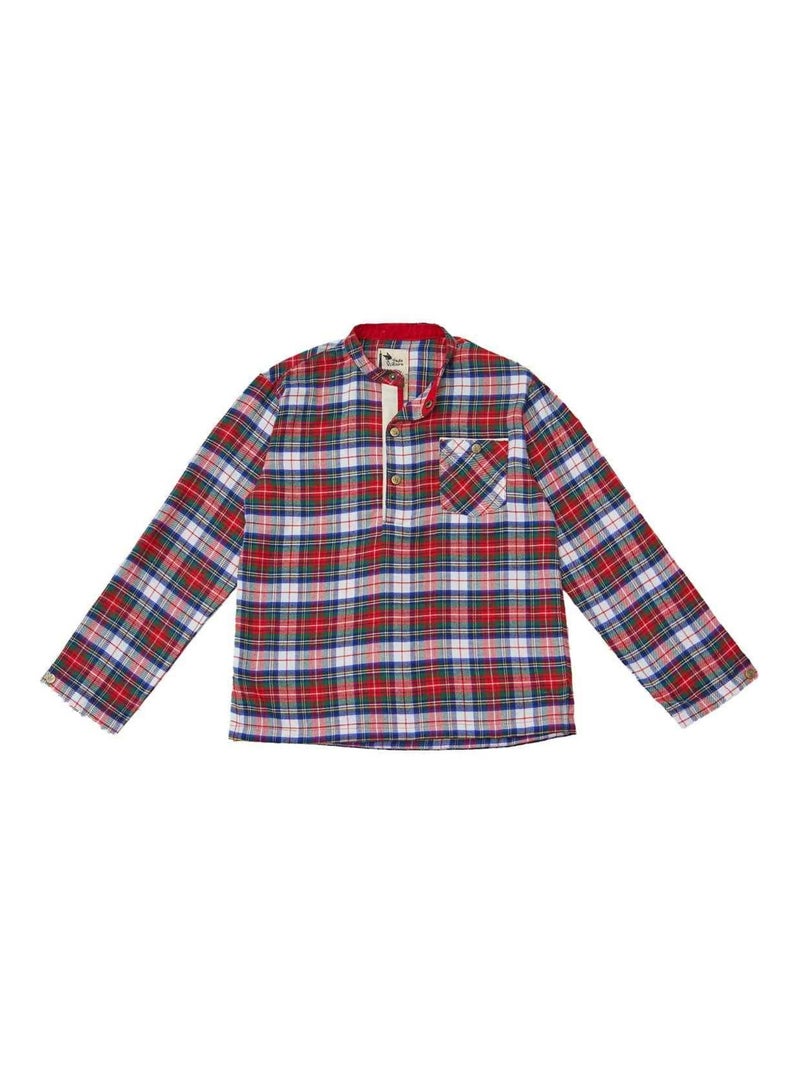 Chemise de Noël   Flanelle Tartan   Col Mao  RIMBAUD - La Faute à Voltaire Rouge - Kiabi