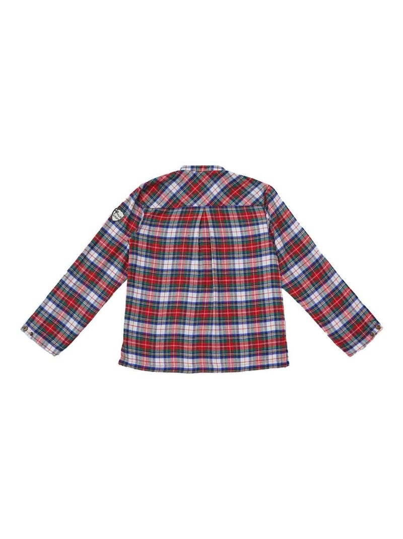 Chemise de Noël   Flanelle Tartan   Col Mao  RIMBAUD - La Faute à Voltaire Rouge - Kiabi