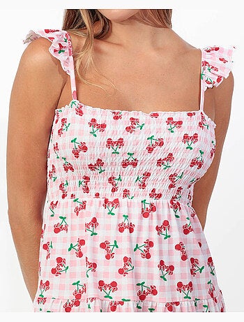 Chemise de nuit à bretelles Disney Minnie Cherry pour femme