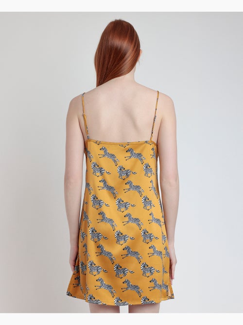 Chemise de nuit à bretelles dorées zébrées ADMAS LUXURY pour femme - Kiabi