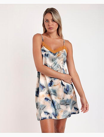 Chemise de nuit à bretelles en mosaïque ADMAS LUXURY pour femme