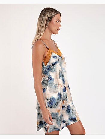 Chemise de nuit à bretelles en mosaïque ADMAS LUXURY pour femme
