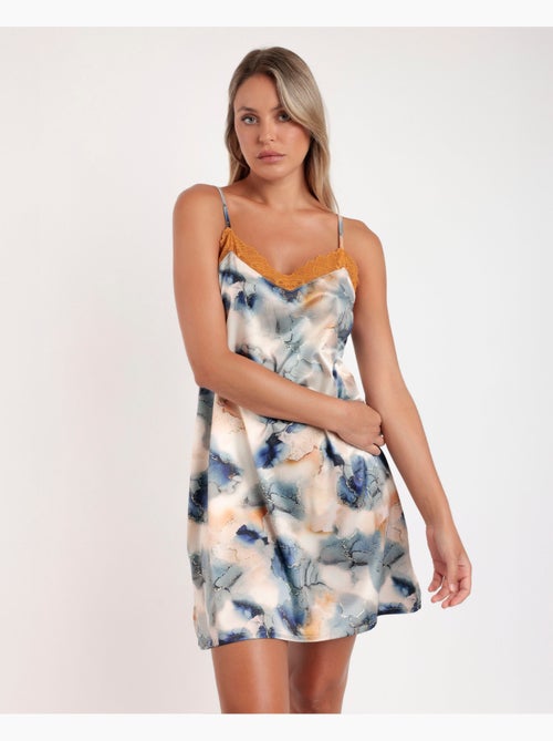 Chemise de nuit à bretelles en mosaïque ADMAS LUXURY pour femme - Kiabi