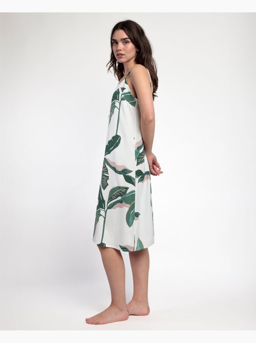Chemise de nuit à bretelles en popeline à feuilles de luxe pour femme ADMAS LUXURY - Kiabi Chemise de nuit à bretelles en popeline à feuilles de luxe pour femme ADMAS LUXURY - Kiabi