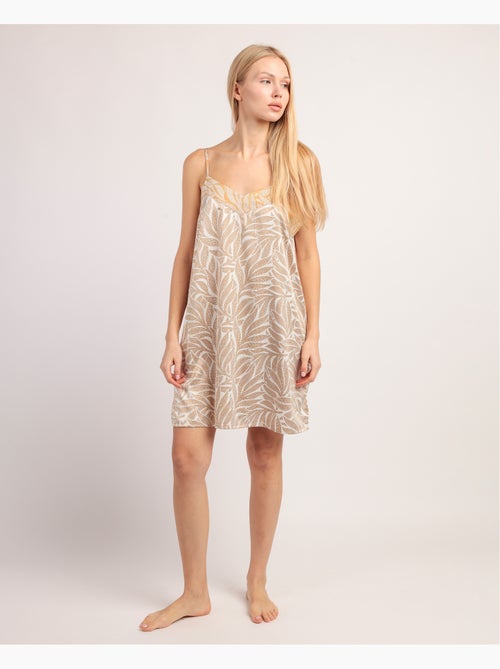 Chemise de nuit à bretelles feuilles de luxe pour femme ADMAS LUXURY - Kiabi Chemise de nuit à bretelles feuilles de luxe pour femme ADMAS LUXURY - Kiabi